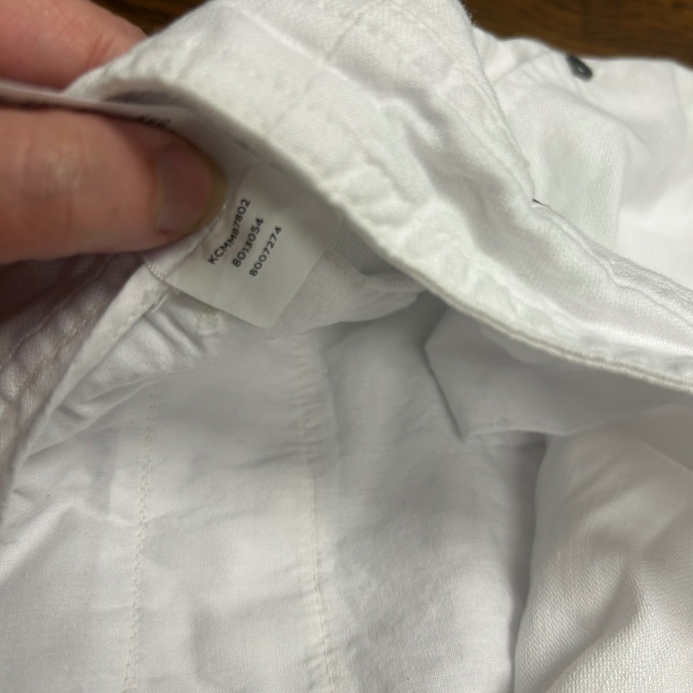 White Linen Blend Tie Ankle Tapered Pants Size 8 Summer Nautical Resortwear - Picture 9 of 9